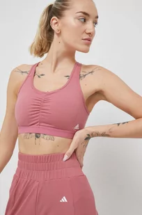 adidas Performance biustonosz do jogi Coreessentials kolor różowy gładki - Bielizna sportowa damska - miniaturka - grafika 1
