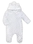 Pajacyki dla niemowląt - Niemowlęcy pajac z materiału bąbelkowego minky biały Nicol r.74 - miniaturka - grafika 1