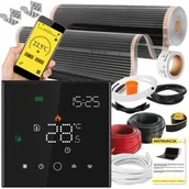 Ogrzewanie podłogowe - Folia grzewcza na podczerwień MISSION AIR 160 W/m2 Black Silver 5 m2 (5 m x 100 cm) + regulator Leo Czarny WiFi | Bezpłatny transport - miniaturka - grafika 1