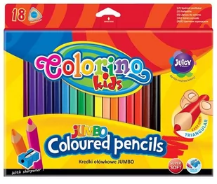 Colorino Kredki ołówkowe trójkątne Jumbo 18 kolorów Patio - Przybory szkolne - miniaturka - grafika 1