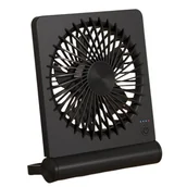 Wentylatory - Wentylator stołowy, mały wentylator USB, mocny i cichy, 3 regulowane prędkości, czarny - miniaturka - grafika 1