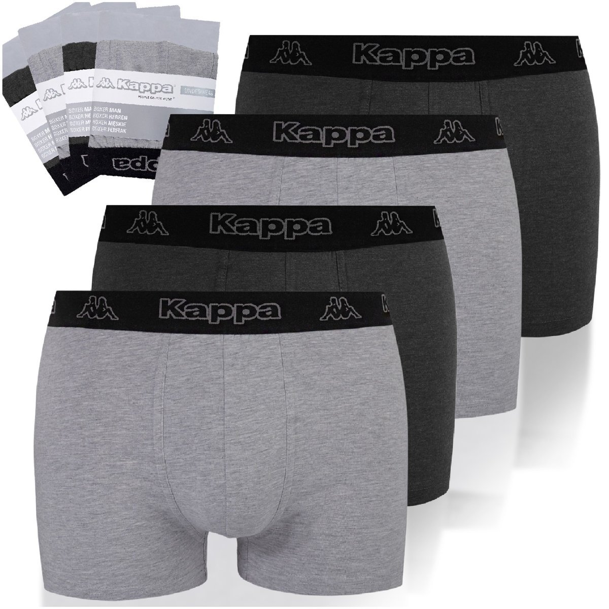 KAPPA Bokserki Męskie Bawełna Logo Zestaw 4 sztuk Rozmiar M