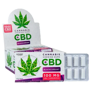 Guma do żucia Euphoria CBD Czarna Porzeczka z 100 mg czystego CBD - Gumy do żucia, lizaki, dropsy - miniaturka - grafika 1