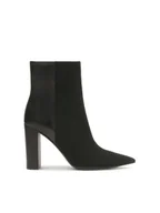 Botki damskie - Czarne botki z zamszu i gładkiej skóry - 41 - miniaturka - grafika 1