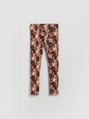 Spodnie i spodenki dla dziewczynek - Reserved - Wzorzyste legginsy - ciemnoszary - miniaturka - grafika 1