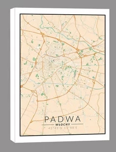 Padwa, Włochy mapa kolorowa - obraz na płótnie Wymiar do wyboru: 40x50 cm - Obrazy i zdjęcia na płótnie - miniaturka - grafika 1
