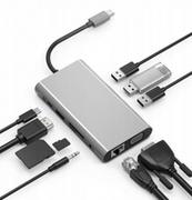 Hub USB-C 11w1 Adapter, Zenwire, HDMI 4k Vga Jack SD Rj45 M1