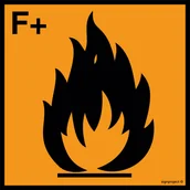 Systemy ekspozycyjne i znaki informacyjne - LA004 SUBSTANCJA SKRAJNIE ŁATWOPALNA, PN - PŁYTA PCV 1MM; (200X200MM) - miniaturka - grafika 1