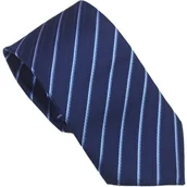 Krawaty i muchy męskie - Elegancki krawat męski klasyczny niebieski w szerokie paski gładki modny - miniaturka - grafika 1