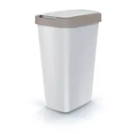 Wyposażenie miejsc publicznych - Kosz plastikowy z uchylną pokrywą Sanitario Compacta Q 45 litrów brązowy - miniaturka - grafika 1