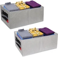 Meble modułowe i akcesoria - Organizery do Szuflad FYY w Paski Przejrzysty i Stylowy 2-pak Biało Szare - miniaturka - grafika 1