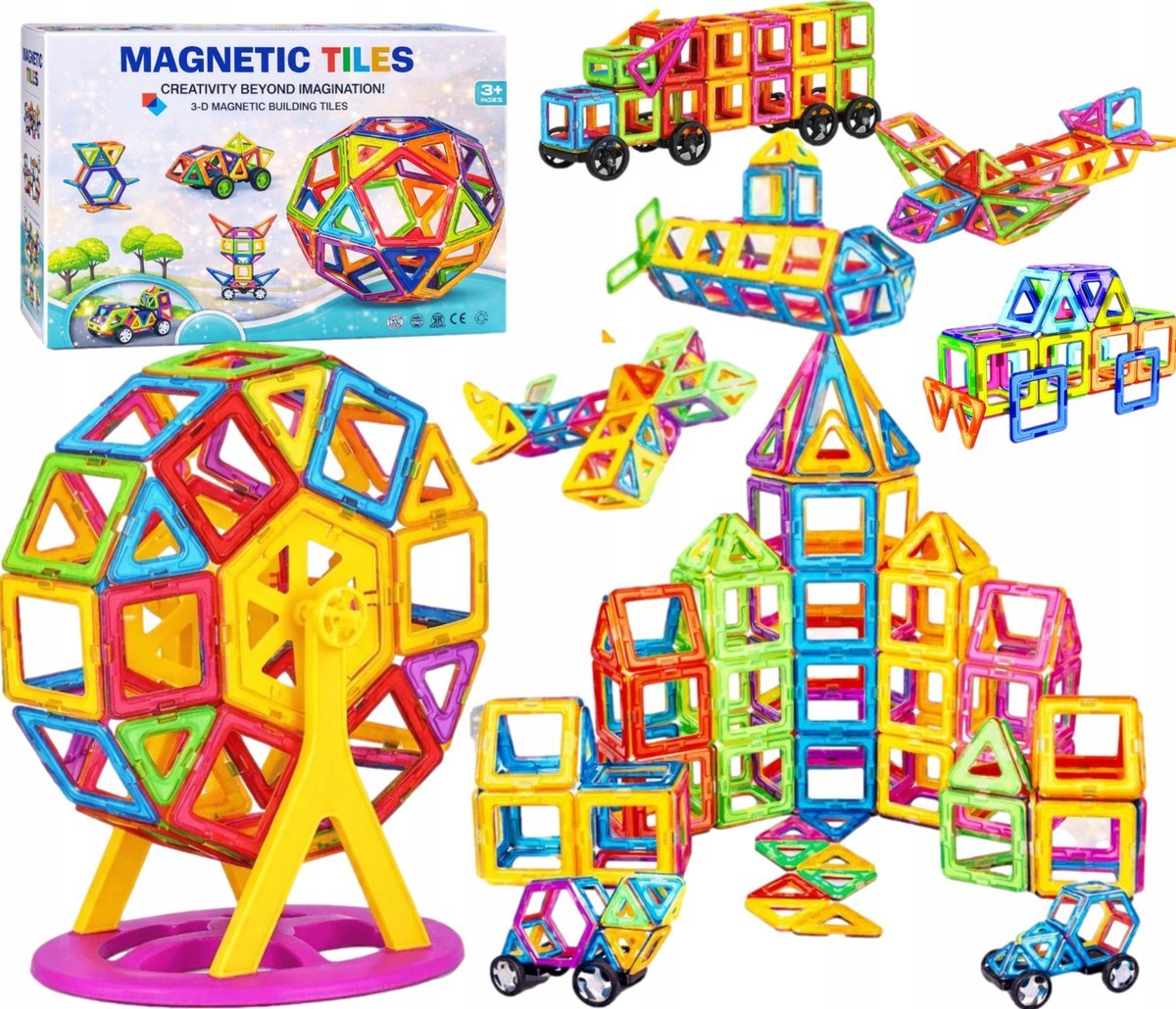 Duże klocki magnetyczne 130 el. Magnetic 3D kreatywne