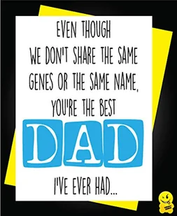 Cheeky Chops Cards Step DAD kartka z życzeniami na urodziny lub Dzień Ojca zabawny humor bezczelny C814 c814 - Kartki okolicznościowe i zaproszenia - miniaturka - grafika 1