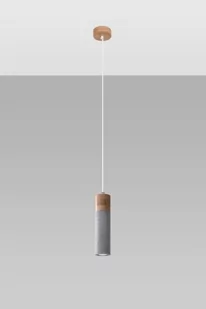 Sollux Lighting Lampa wisząca ZANE 1 szara - Lampy sufitowe - miniaturka - grafika 1