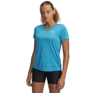 Koszulki i topy damskie - Damska koszulka treningowa Under Armour Tech SSV- Twist - niebieska - miniaturka - grafika 1