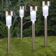 Lampy ogrodowe - vidaXL HI Solarne lampki ogrodowe LED, 4 szt., stal nierdzewna, 36 cm 435243 - miniaturka - grafika 1