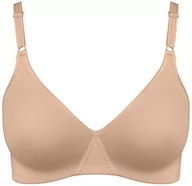 Biustonosze - Nur Die Bawełniany biustonosz bez fiszbinów, dwuwarstwowy biustonosz z miękką miseczką, miękki, wygodny, niewidoczny, bezszwowy pod ubraniem damski, cielisty (Haut), 80C - miniaturka - grafika 1