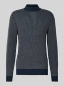 Swetry męskie - Sweter z dzianiny z prążkowanymi wykończeniami - miniaturka - grafika 1