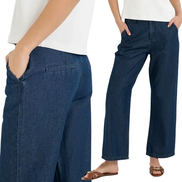 Spodnie Damskie Jeansowe Wysoki Stan Casual Wygodne MORAJ 38