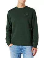 Bluzy męskie - GANT Oryginalna bluza męska z dekoltem w serek, Zielony (Storm Green), XS - miniaturka - grafika 1