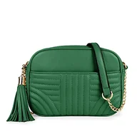 Torebki damskie - EVVE Pikowane torby crossbody dla kobiet - stylowa torba na aparat z frędzlami - lekka średniej wielkości torebka na ramię, Kelly green, One Size - miniaturka - grafika 1