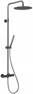 Zestawy prysznicowe - Zestaw prysznicowy KFA 5736-921-61 / MOZA / DESZCZOWNIA WANNOWA Z DŁUŻSZYM DRĄŻKIEM, Z BATERIĄ NATRYSKOWĄ TERMOSTATYCZNĄ, GUN METAL GREY PVD - miniaturka - grafika 1