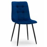 Krzesła - krzesło PARMA nowoczesne tapicerowane pikowane welur granatowy - miniaturka - grafika 1