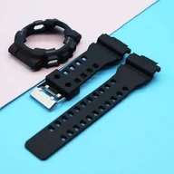 Akcesoria do smartwatchy - 2W1 opaska pasek + etui BEZEL do Casio G-SHOCK GA-100 GA-110 GD-100 G-8900 czarna (szary napis) - miniaturka - grafika 1