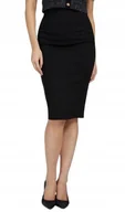 Spódnice - GUESS CZARNA OŁÓWKOWA SPÓDNICA Z WISKOZY Z PODSZEWKĄ XS GXA - miniaturka - grafika 1