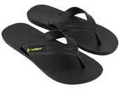 Klapki i japonki męskie - Klapki japonki męskie basenowe plażowe na lato czarne Rider 12120-45-46 - miniaturka - grafika 1