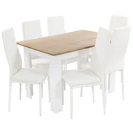 Stoły z krzesłami - Zestaw Stół Modern 120 Sw I 6 Białych Krzeseł Nicea - miniaturka - grafika 1