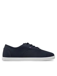 Tommy Hilfiger Tenisówki Canvas Lace Up Sneaker FW0FW07805 Granatowy - Trampki damskie - miniaturka - grafika 1