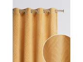 Zasłony - Room99 ZASŁONA WELUROWA LEAFLY - MUSZTARDOWA 140x280 SREBRNA PRZELOTKA 5908224061515 - miniaturka - grafika 1