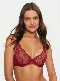 Hunkemöller Biustonosz z fiszbiną 206365 Bordowy - Biustonosze - miniaturka - grafika 1