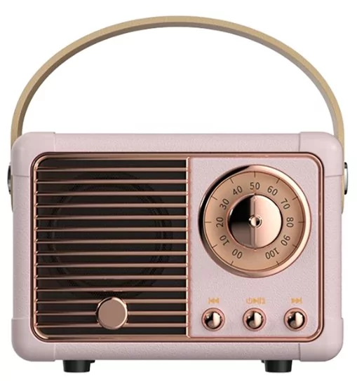 GŁOŚNIK BLUETOOTH RADIO RETRO PREZENT RÓŻOWY