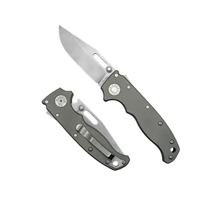 Nóż składany Demko AD20.5 Clip Point Gray Titanium, Stonewashed CPM 20CV by Andrew Demko (205-20CV-TI-CP) - Noże - miniaturka - grafika 1