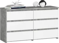 Komody - Fabryka Mebli Akord Komoda do salonu CL 100 cm 6 szuflad klasyczna - beton biała - miniaturka - grafika 1