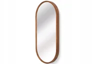 Lustra - Lustro łazienkowe ścienne LEJA owalne drewniane RUSTIKAL 80x38 STYLOWE - miniaturka - grafika 1