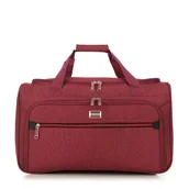 Walizki - Torba podróżna z czerwonym suwakiem bordowa - miniaturka - grafika 1