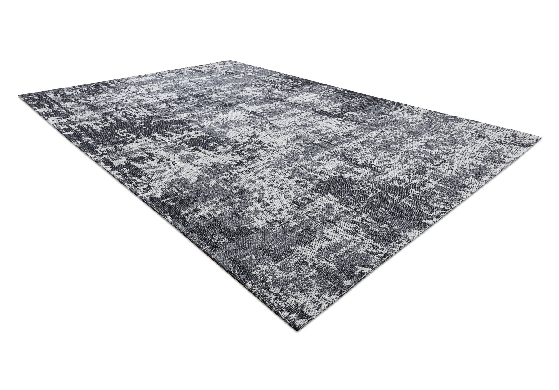 Dywan CASA Ekologiczny, EKO SIZAL Boho przecierany, vintage 2809 / antracyt, z bawełny recyklingowanej szary 114x170 cm