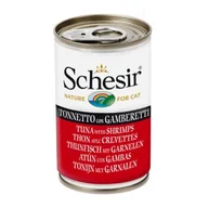 Mokra karma dla kotów - Schesir Natural 24x140g Tuńczyk z krewetkami - miniaturka - grafika 1