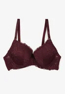 Biustonosze - Ciemnofioletowy Biustonosz o Fasonie Full Cup z Koronką Finedis - miniaturka - grafika 1