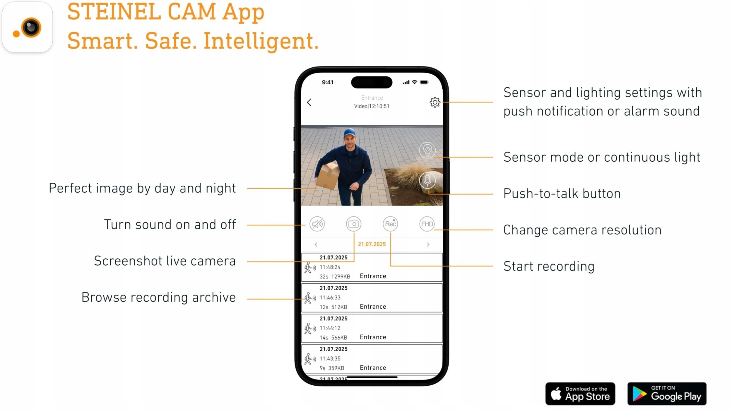 Kinkiet Steinel 625 CAM SC ANT 092597 LED-zewnętrzne oświetlenie ścienne 14 W Ciepła biała