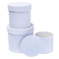 Opakowania i torebki na prezenty - Pudełko Flower Box 3szt biały Rozette - miniaturka - grafika 1