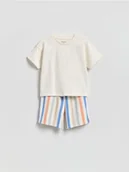 Spodenki dla niemowląt - Reserved - Bawełniany komplet - złamana biel - miniaturka - grafika 1