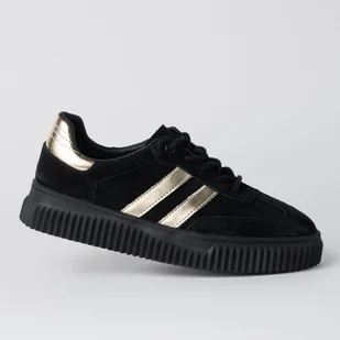 Sneakersy damskie trampki skóra GOODIN GD-XF-199 platforma czarne 37 - Półbuty damskie Sneakersy damskie trampki skóra GOODIN GD-XF-199 platforma czarne 37 - Półbuty damskie - miniaturka - grafika 1