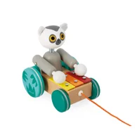 Pchacze - Drewniany lemurZ cymbałkami do ciągnięcia Tropik 18 m+ Janod - miniaturka - grafika 1