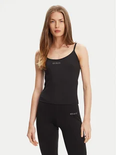 Guess Top V5RP09 KCD02 Czarny Regular Fit - Koszulki i topy damskie - miniaturka - grafika 1