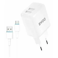 Ładowarki do telefonów - BWOO Ładowarka sieciowa BWOO CDA60C 12W Biały GSM113492 - miniaturka - grafika 1