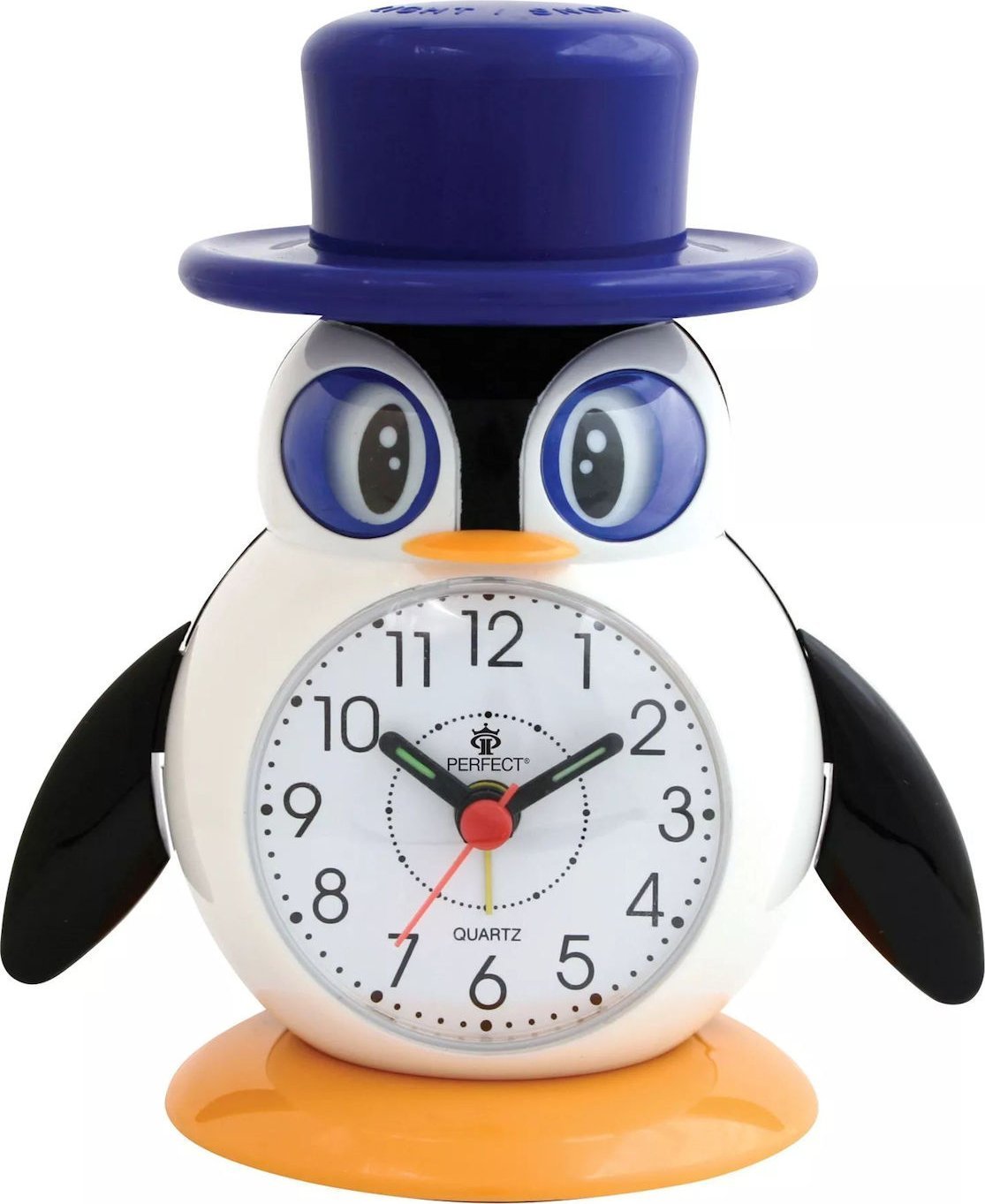 Budzik Perfect BB152 dziecięcy pingwin czarny .